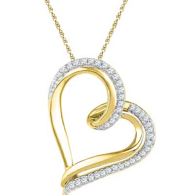 "18 Kt Gold Premium Heart Diamond Pendant - Ph017147 - Click here to View more details about this Product
